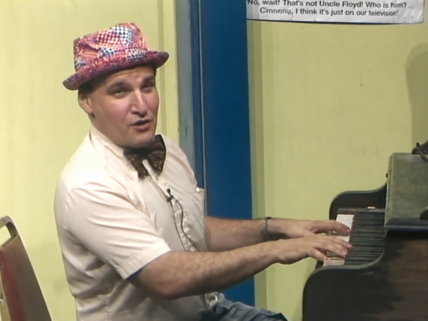 Uncle Floyd playing the piano at NJN