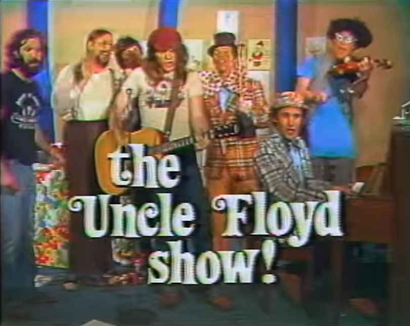 The Uncle Floyd Show cast behind the show's title